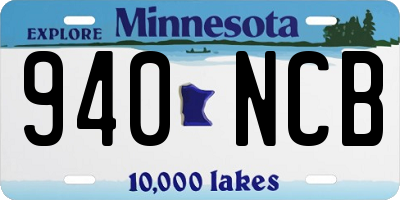 MN license plate 940NCB