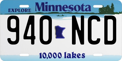 MN license plate 940NCD