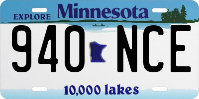 MN license plate 940NCE