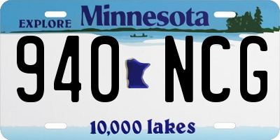 MN license plate 940NCG