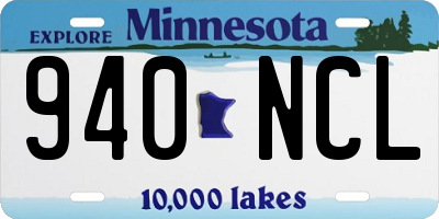 MN license plate 940NCL