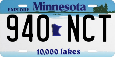 MN license plate 940NCT