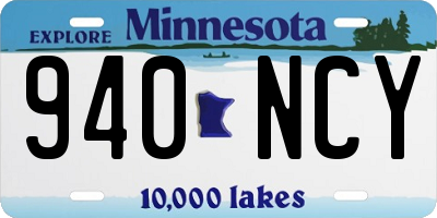 MN license plate 940NCY