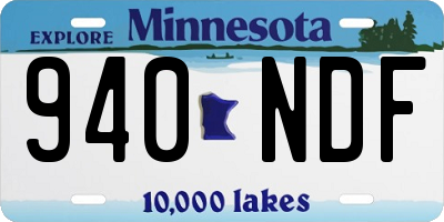 MN license plate 940NDF