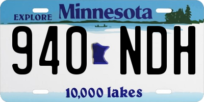 MN license plate 940NDH