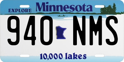 MN license plate 940NMS