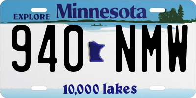 MN license plate 940NMW