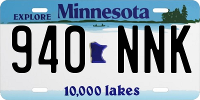 MN license plate 940NNK