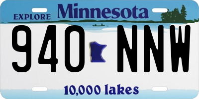 MN license plate 940NNW