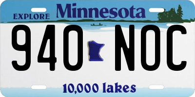 MN license plate 940NOC