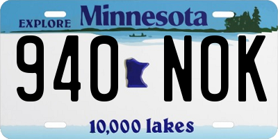 MN license plate 940NOK