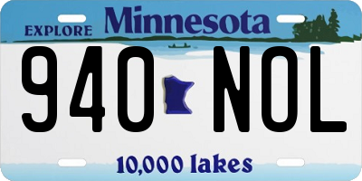MN license plate 940NOL