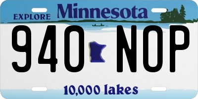 MN license plate 940NOP