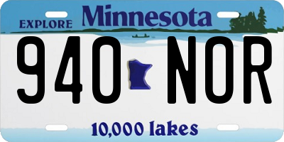 MN license plate 940NOR