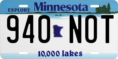 MN license plate 940NOT