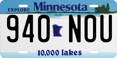 MN license plate 940NOU