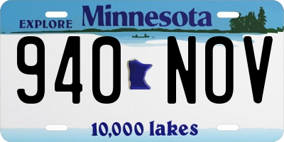 MN license plate 940NOV