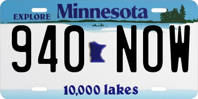 MN license plate 940NOW