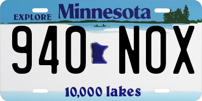 MN license plate 940NOX