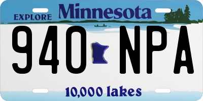 MN license plate 940NPA