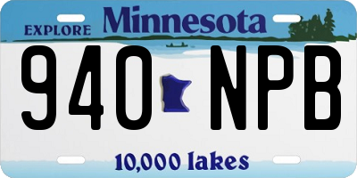 MN license plate 940NPB