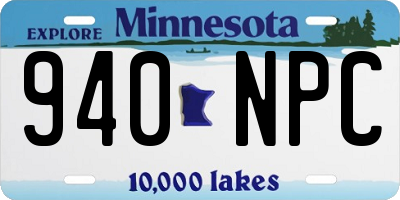 MN license plate 940NPC