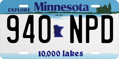 MN license plate 940NPD