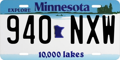 MN license plate 940NXW