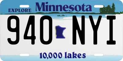 MN license plate 940NYI