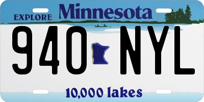 MN license plate 940NYL
