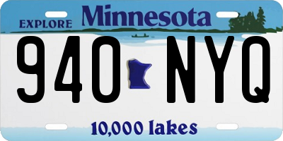 MN license plate 940NYQ