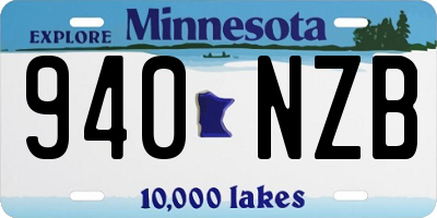 MN license plate 940NZB