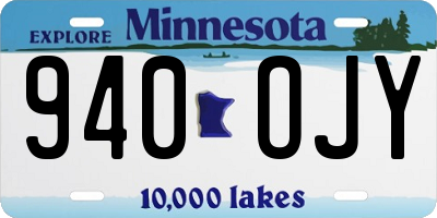MN license plate 940OJY