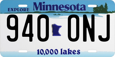 MN license plate 940ONJ