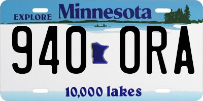 MN license plate 940ORA