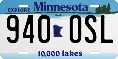 MN license plate 940OSL