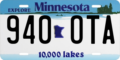 MN license plate 940OTA