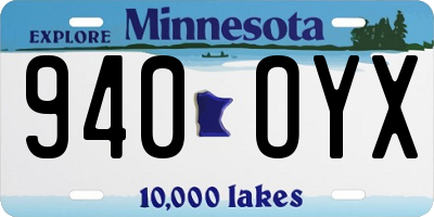 MN license plate 940OYX