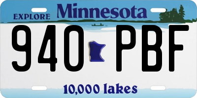 MN license plate 940PBF