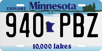 MN license plate 940PBZ