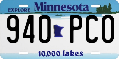 MN license plate 940PCO