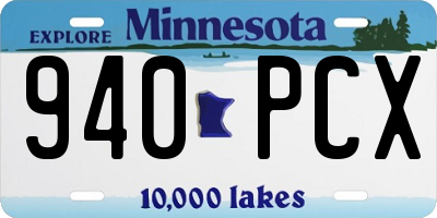MN license plate 940PCX