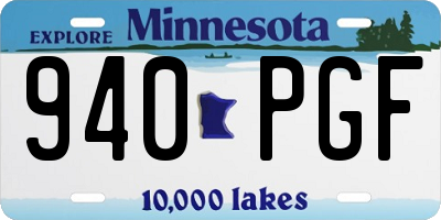 MN license plate 940PGF