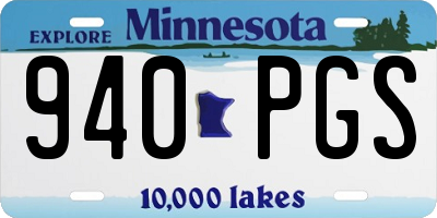 MN license plate 940PGS