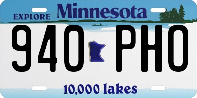 MN license plate 940PHO