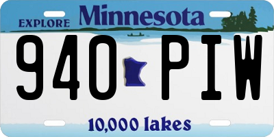 MN license plate 940PIW