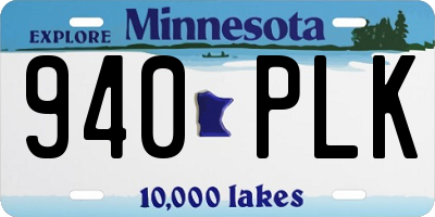 MN license plate 940PLK