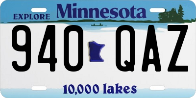 MN license plate 940QAZ