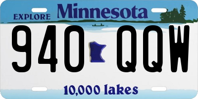 MN license plate 940QQW