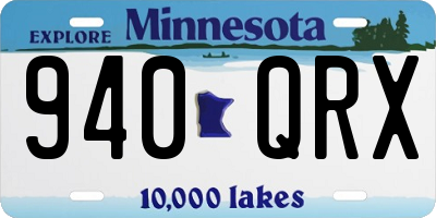 MN license plate 940QRX